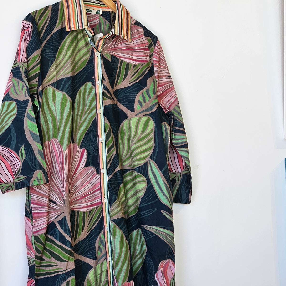 Pink and Blue jungle Dress Shirt