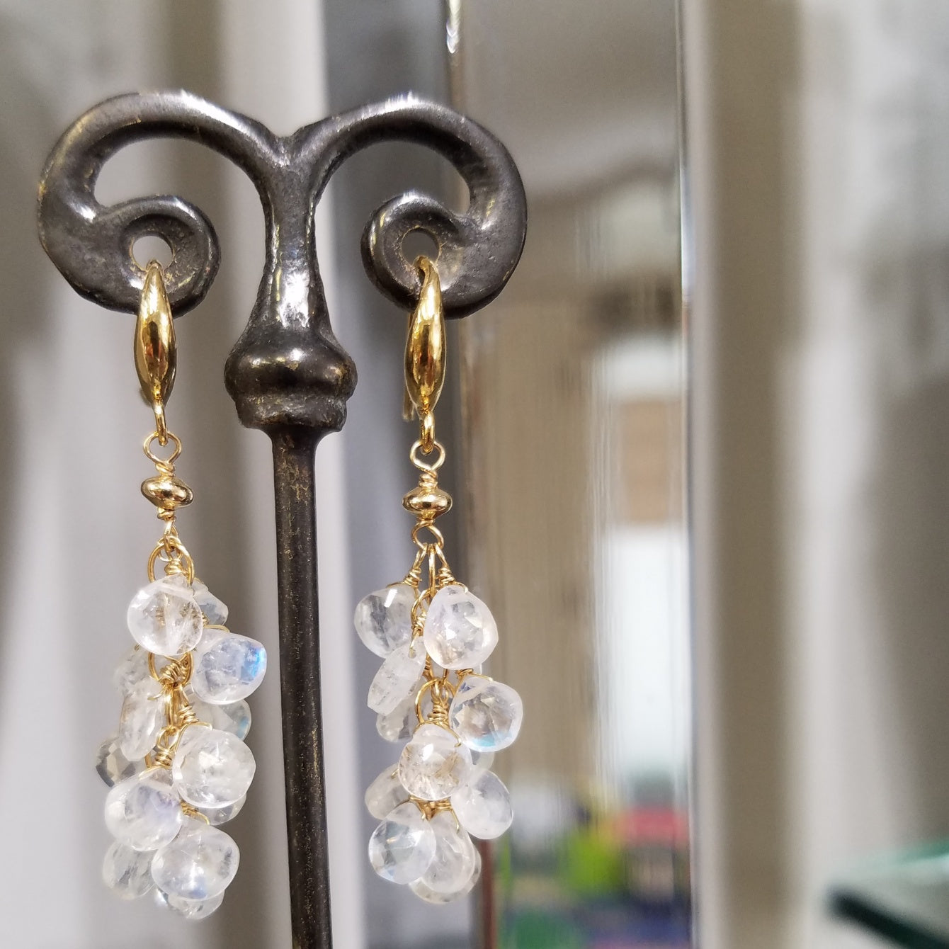 Rain drops earrings, handcrafted by Antiqua Jewelry