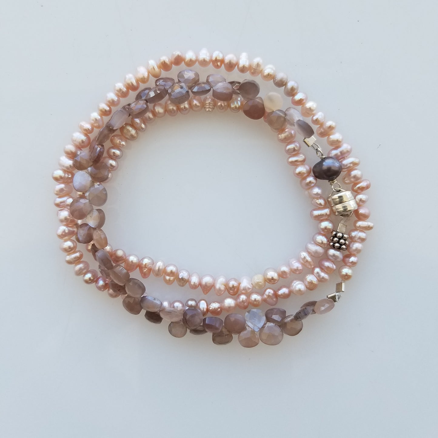 Pink bracelet, handcrafted by Antiqua Jewelry