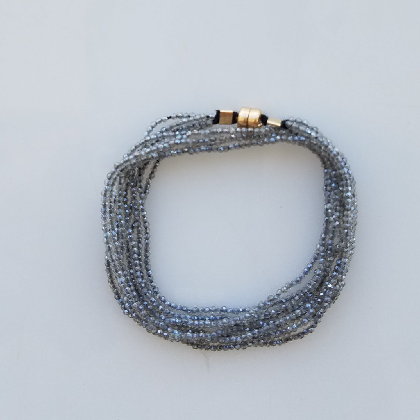 Sparkly Labradorite bracelet in gray, handcrafted by Antiqua Jewelry