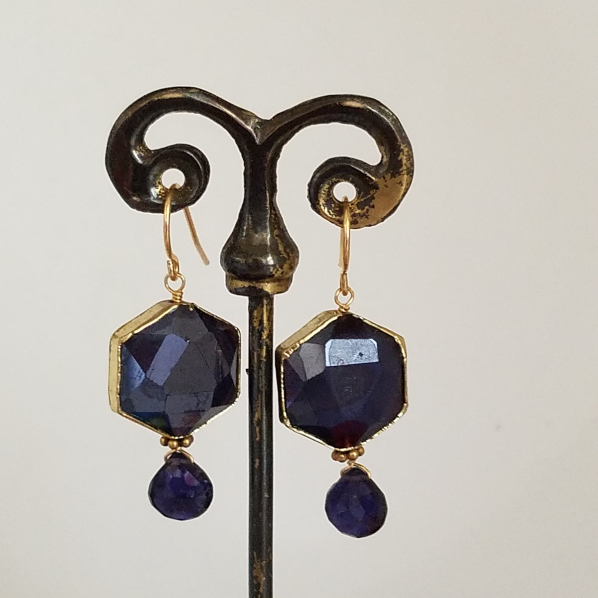 Midnight blues earrings, handcrafted by Antiqua Jewelry