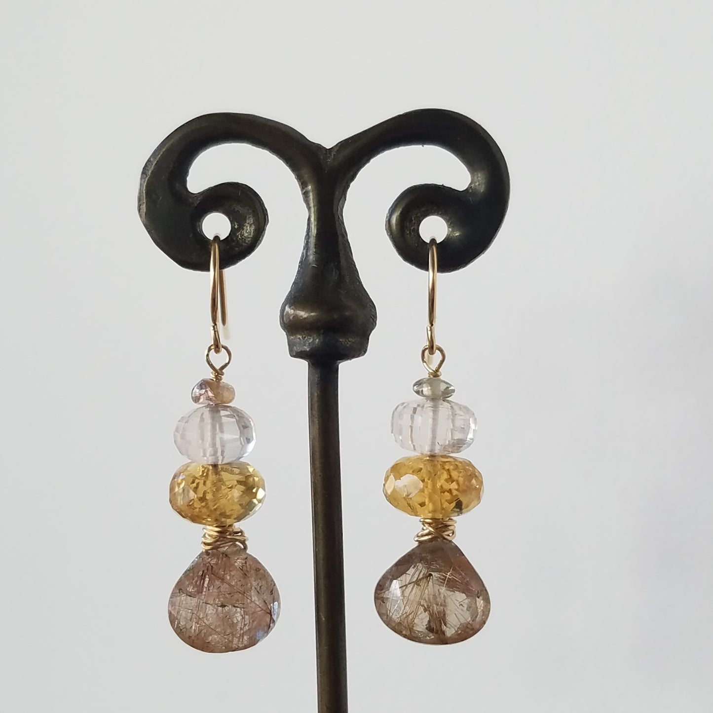 Neutral tones earrings, handcrafted by Antiqua Jewelry