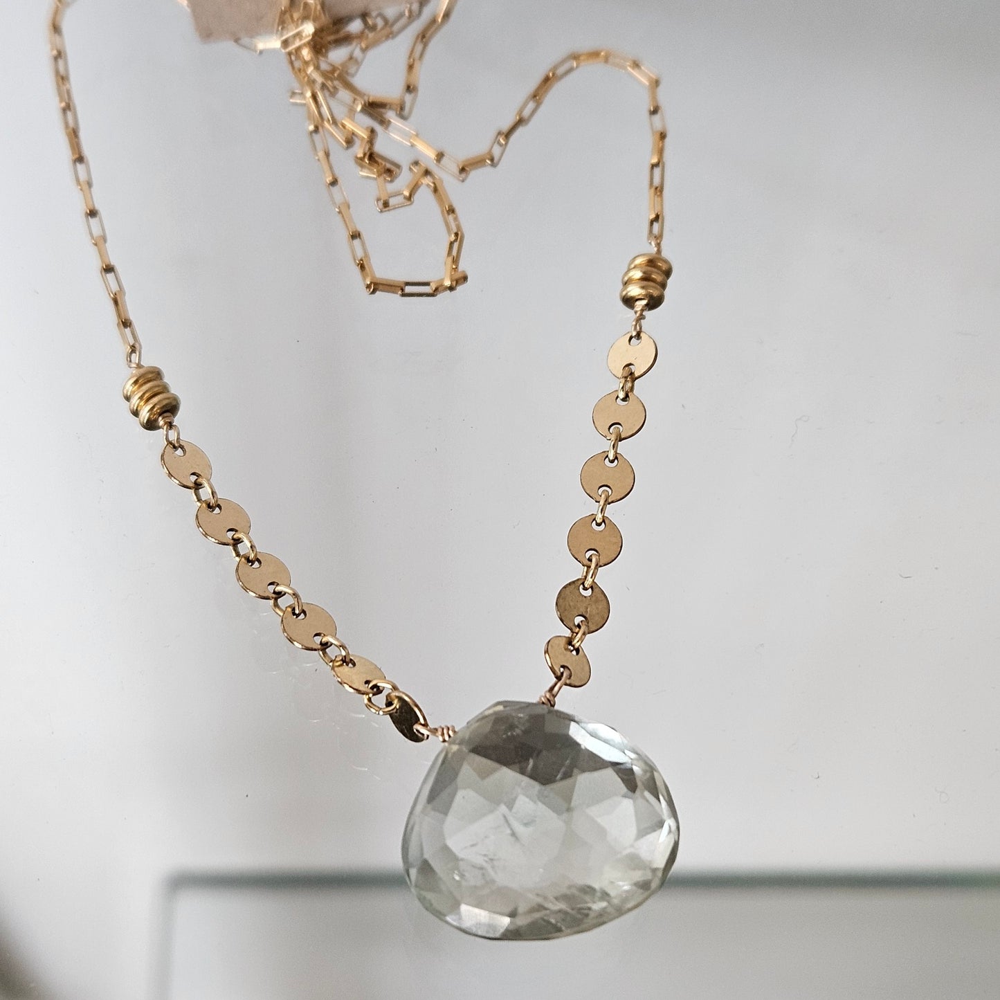 Majestic Green Amethyst Necklace, handcrafted by Antiqua Jewelry
