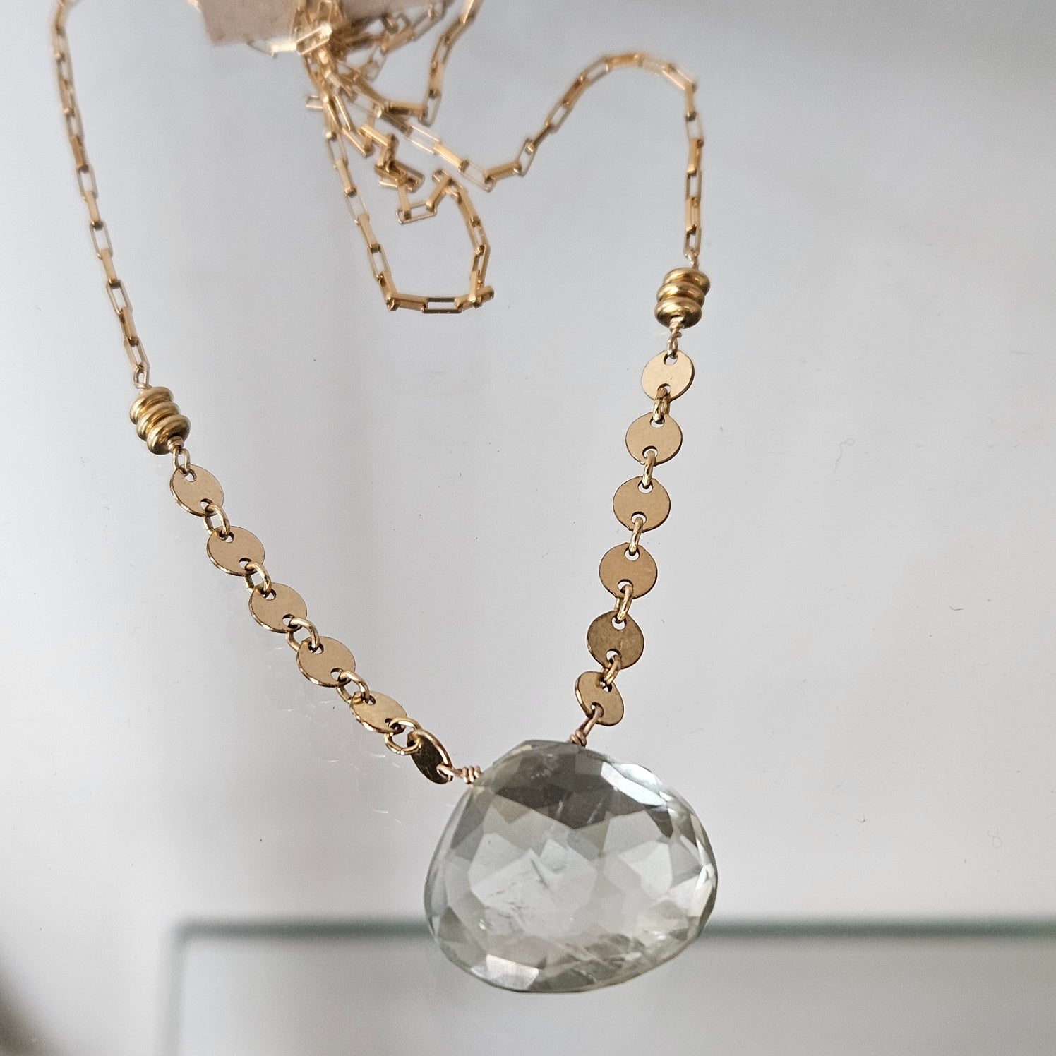 Majestic Green Amethyst Necklace, handcrafted by Antiqua Jewelry