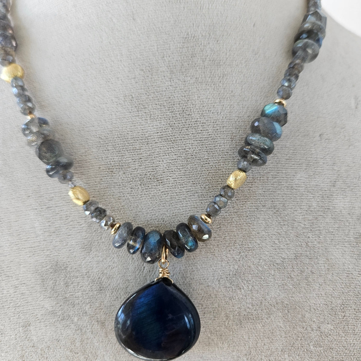 All size Lab necklace, handcrafted by Antiqua Jewelry