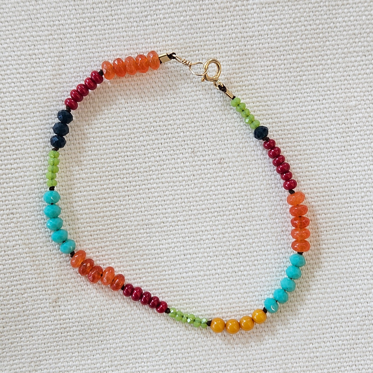 Multi color bracelet, handcrafted by Antiqua Jewelry