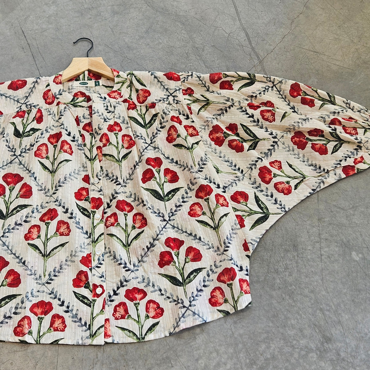 Red poppies print Top