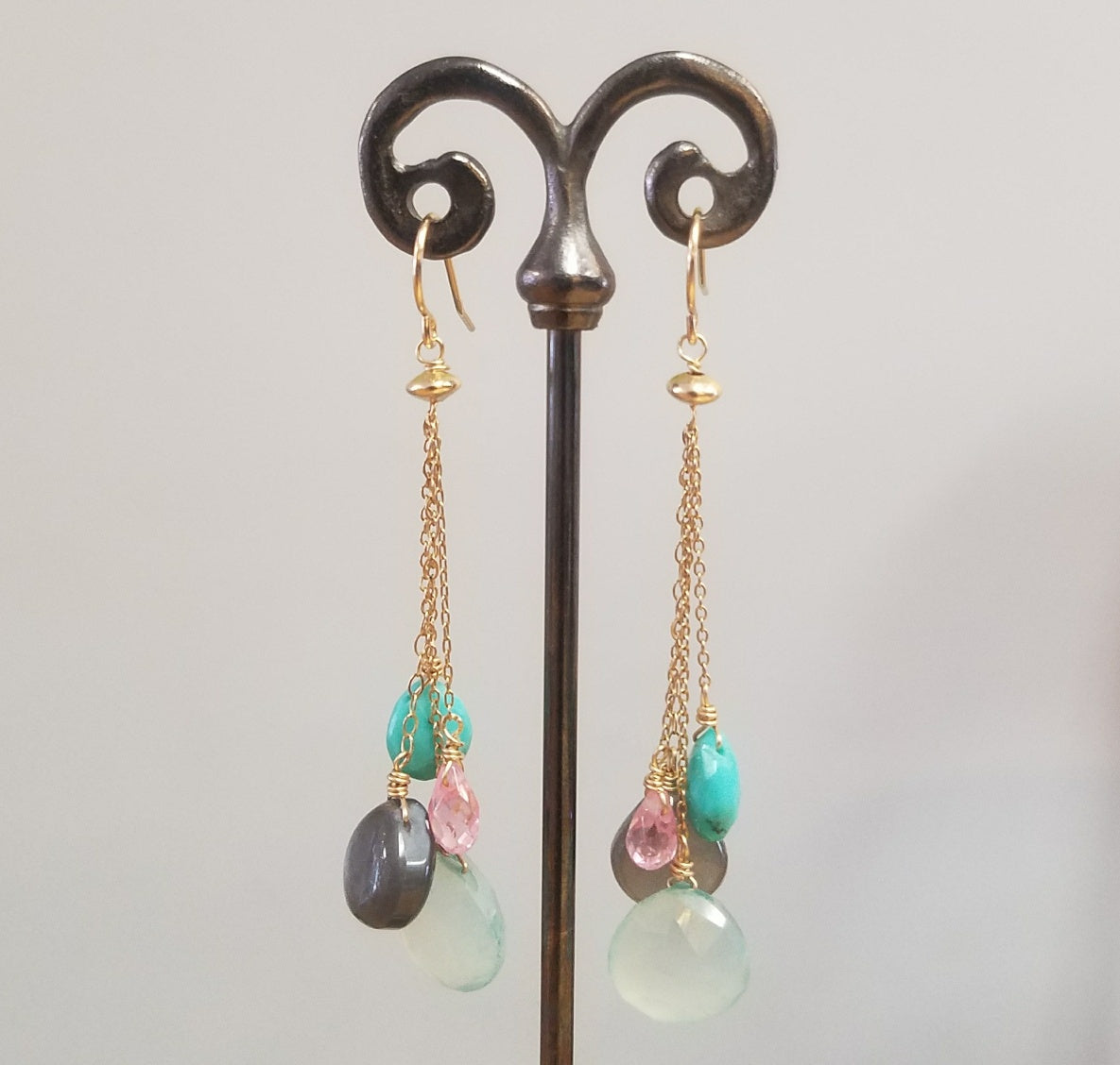 Sleeping beauty Turquoise earrings in blue, handcrafted by Antiqua Jewelry