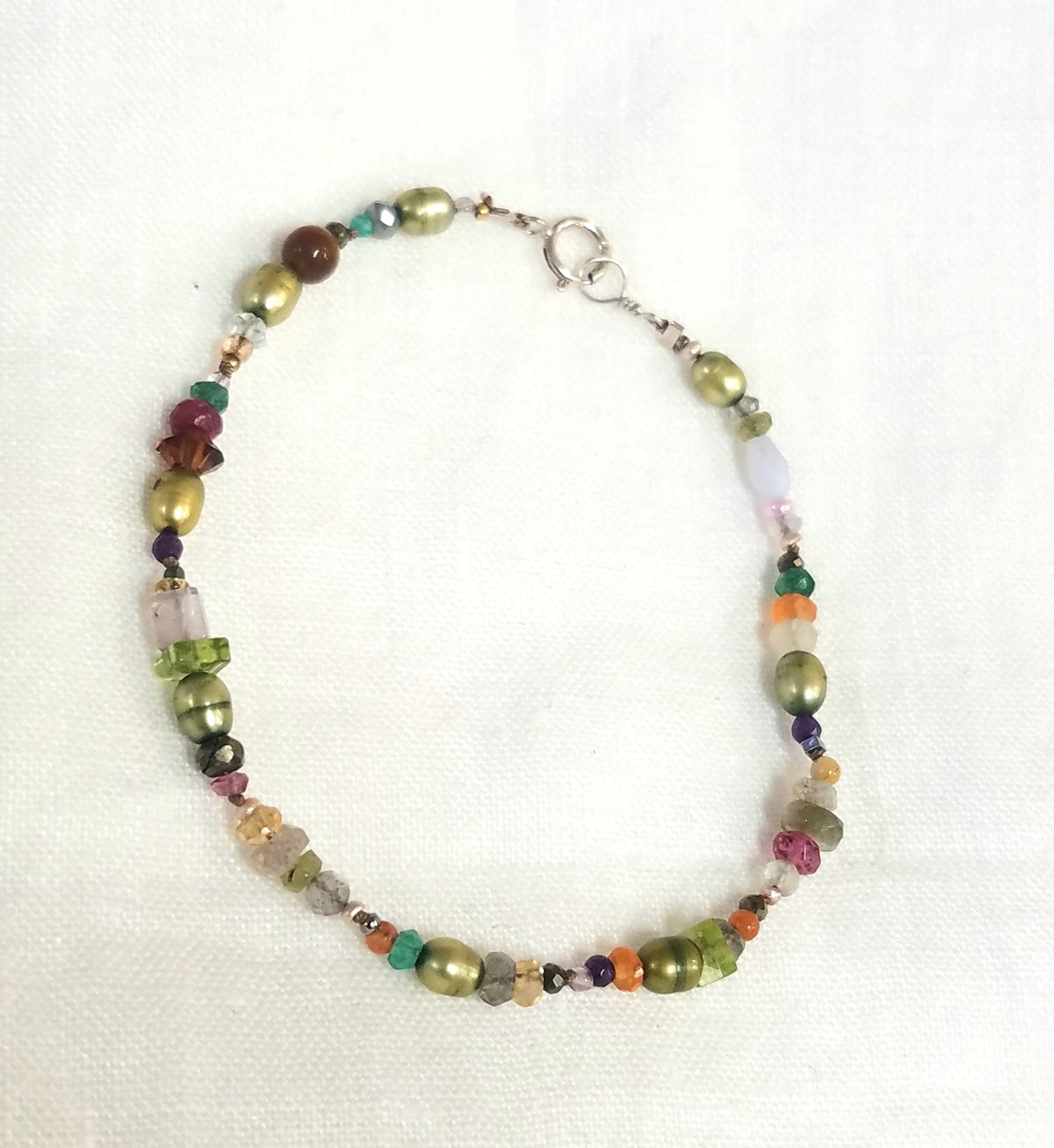 Multi gems bracelet, handcrafted by Antiqua Jewelry