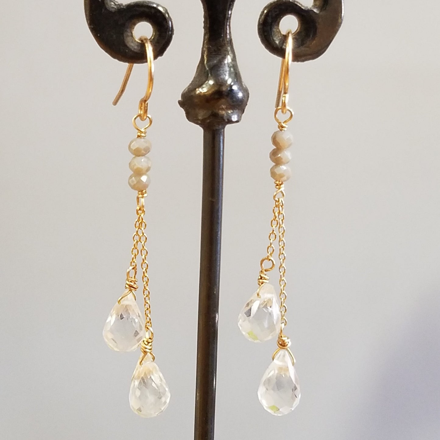 Day of clarity earrings, handcrafted by Antiqua Jewelry