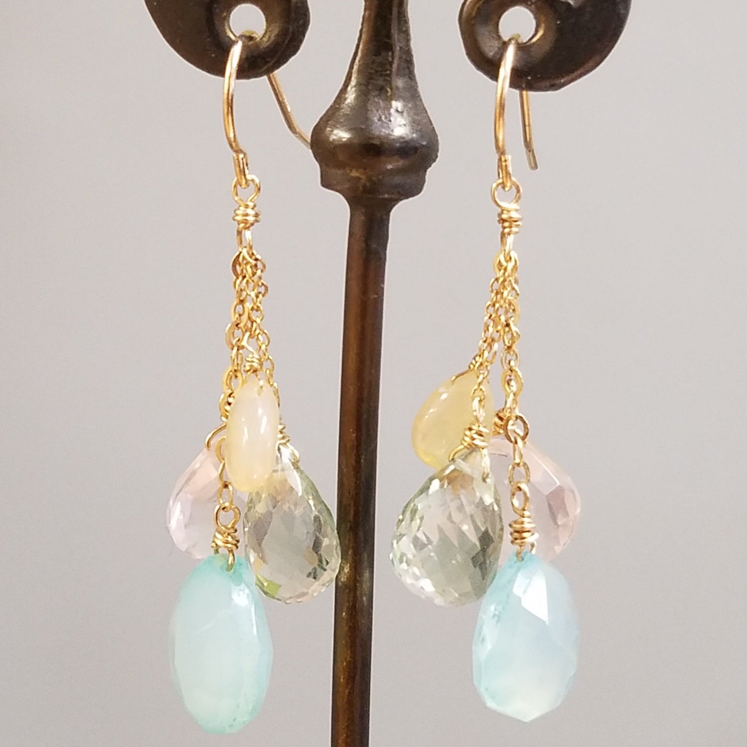 Handcrafted Pastel Quartet Earrings, handcrafted by Antiqua Jewelry
