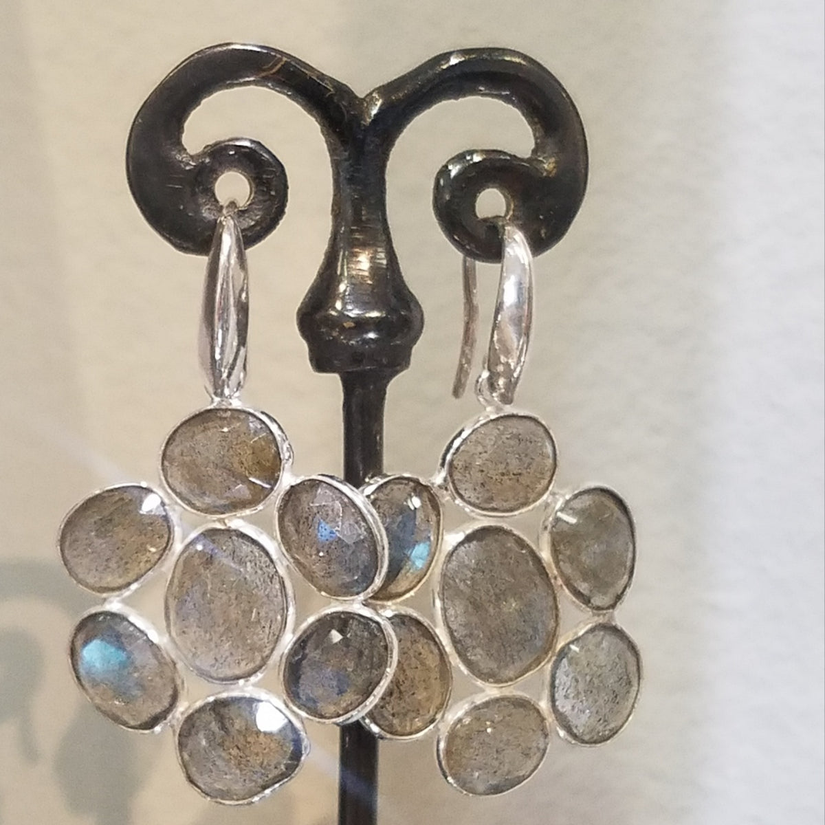 Flower earrings, handcrafted by Antiqua Jewelry
