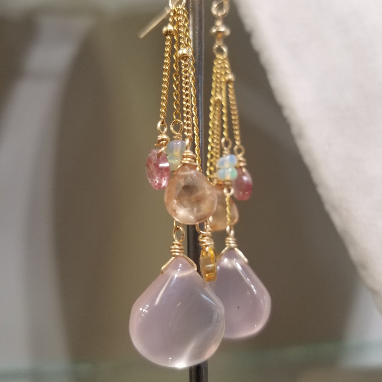 Spring mingling earrings, handcrafted by Antiqua Jewelry