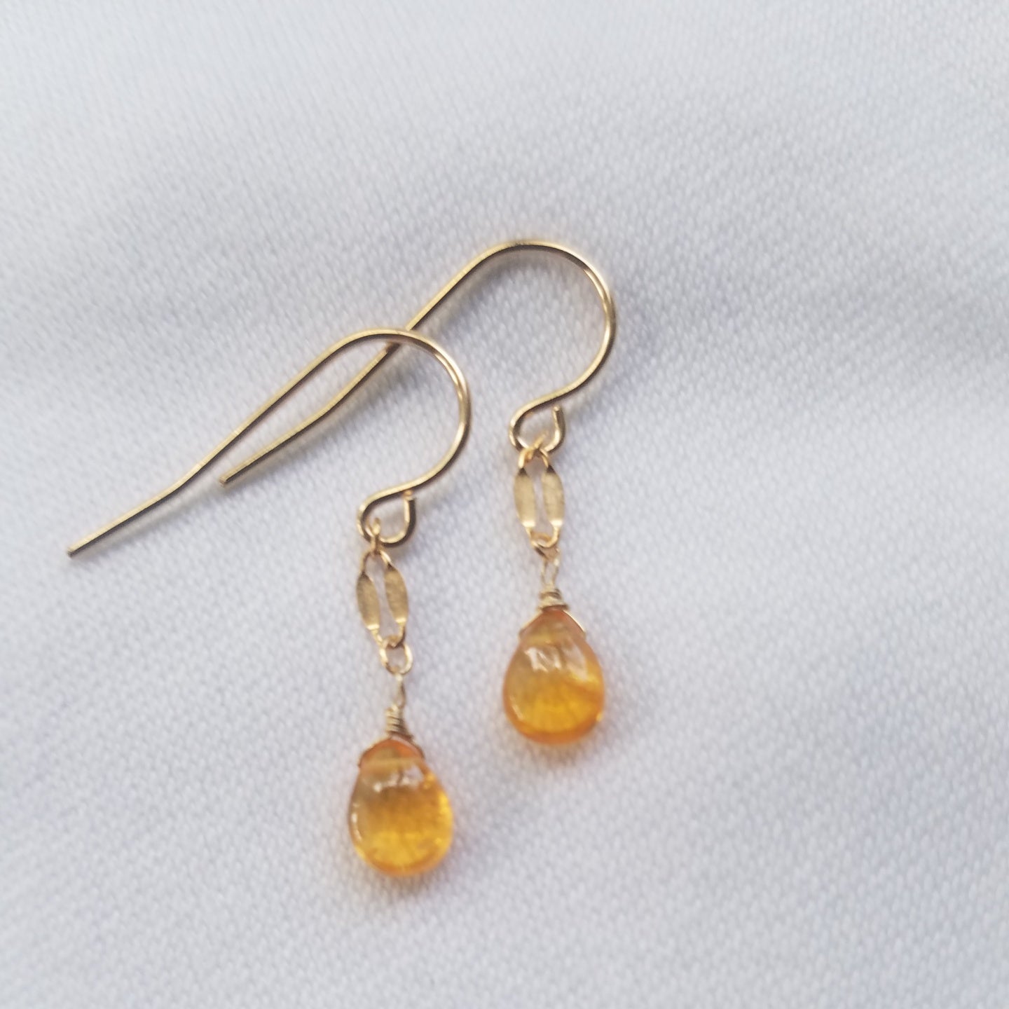 Mandarine garnet earrings in red, handcrafted by Antiqua Jewelry