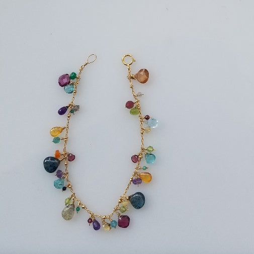 Charming gems bracelet, handcrafted by Antiqua Jewelry
