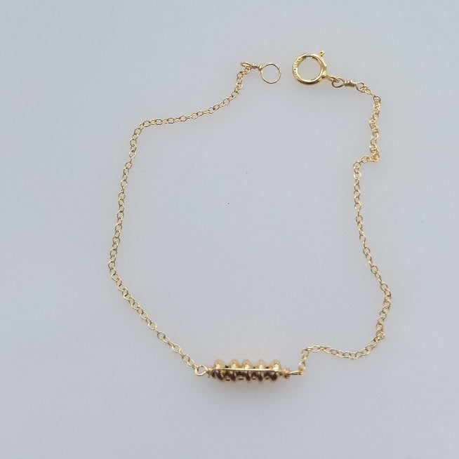 Gold beads bracelet, handcrafted by Antiqua Jewelry