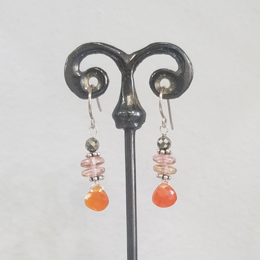 Orange-bronze earrings, handcrafted by Antiqua Jewelry