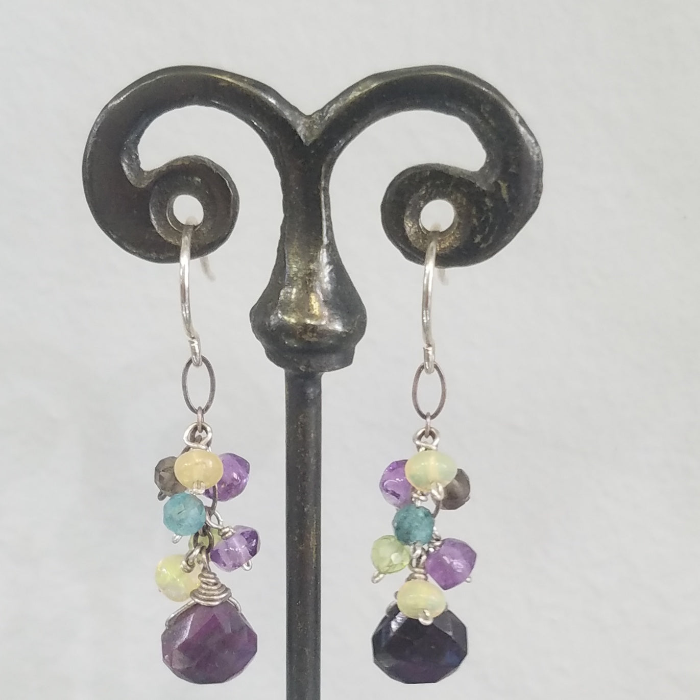 Purple Sugelite earrings, handcrafted by Antiqua Jewelry