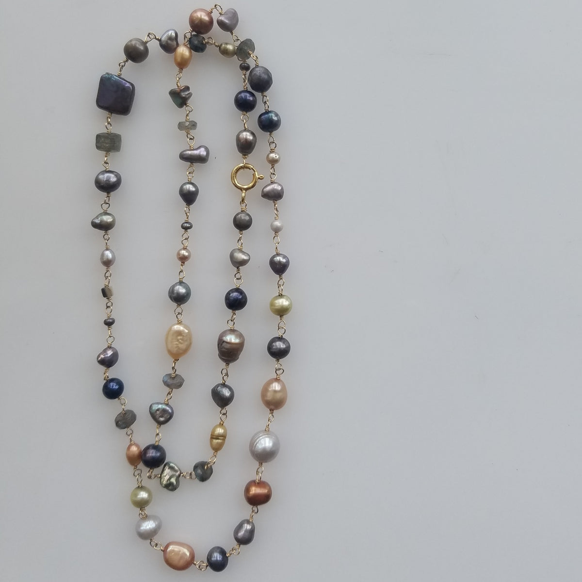 All and only Pearls necklace in white, handcrafted by Antiqua Jewelry