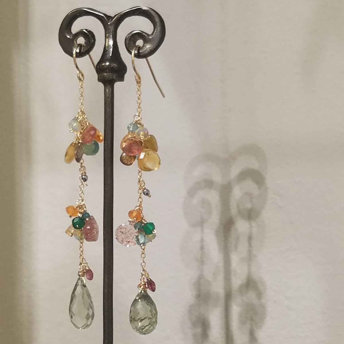 Spring party earrings, handcrafted by Antiqua Jewelry