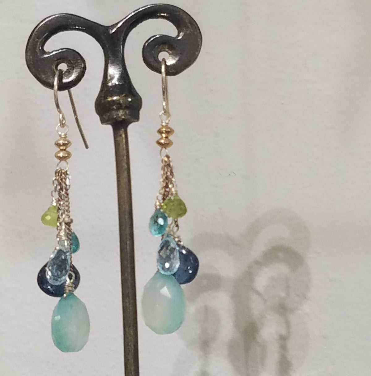 Ocean colors earrings, handcrafted by Antiqua Jewelry