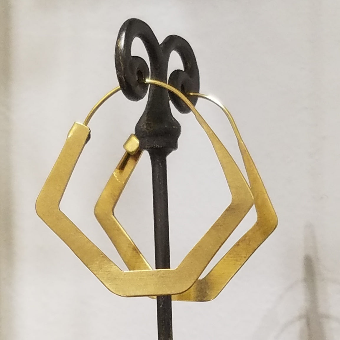 Trapeze hoop earrings, handcrafted by Antiqua Jewelry