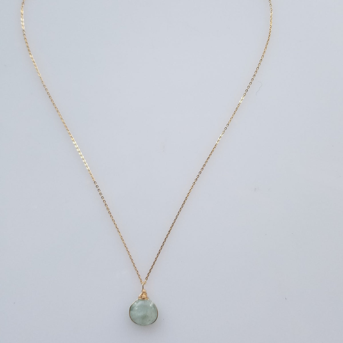 Lil Aquamarine necklace in blue, handcrafted by Antiqua Jewelry