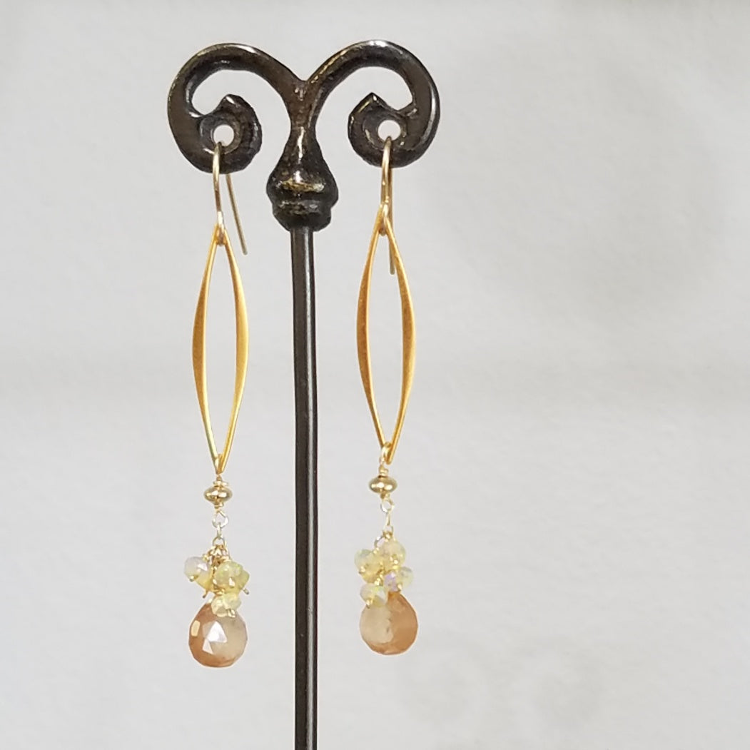Tall and elegant earrings, handcrafted by Antiqua Jewelry