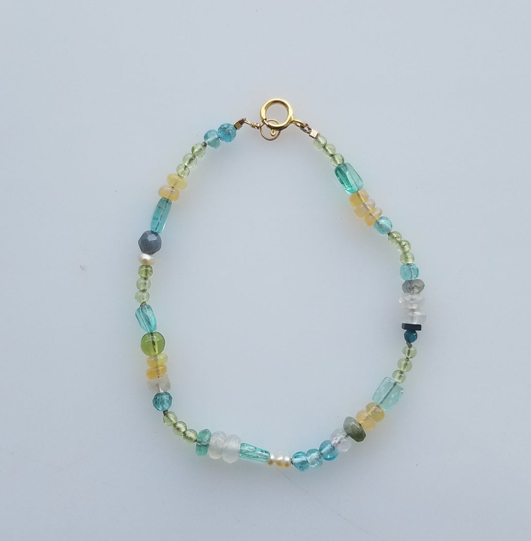 Opals and apetite bracelet, handcrafted by Antiqua Jewelry