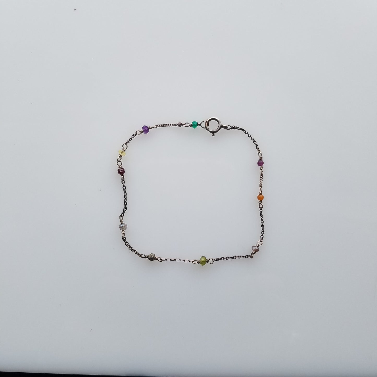 Mixed gems bracelet, handcrafted by Antiqua Jewelry