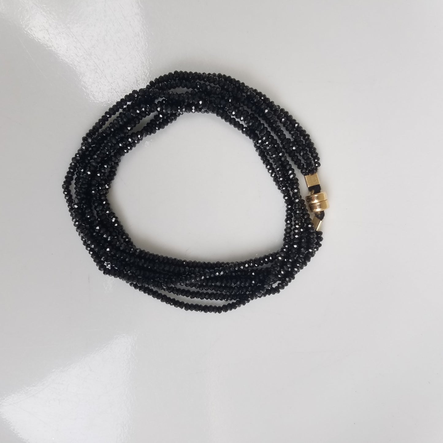 Black spinel bracelet, handcrafted by Antiqua Jewelry