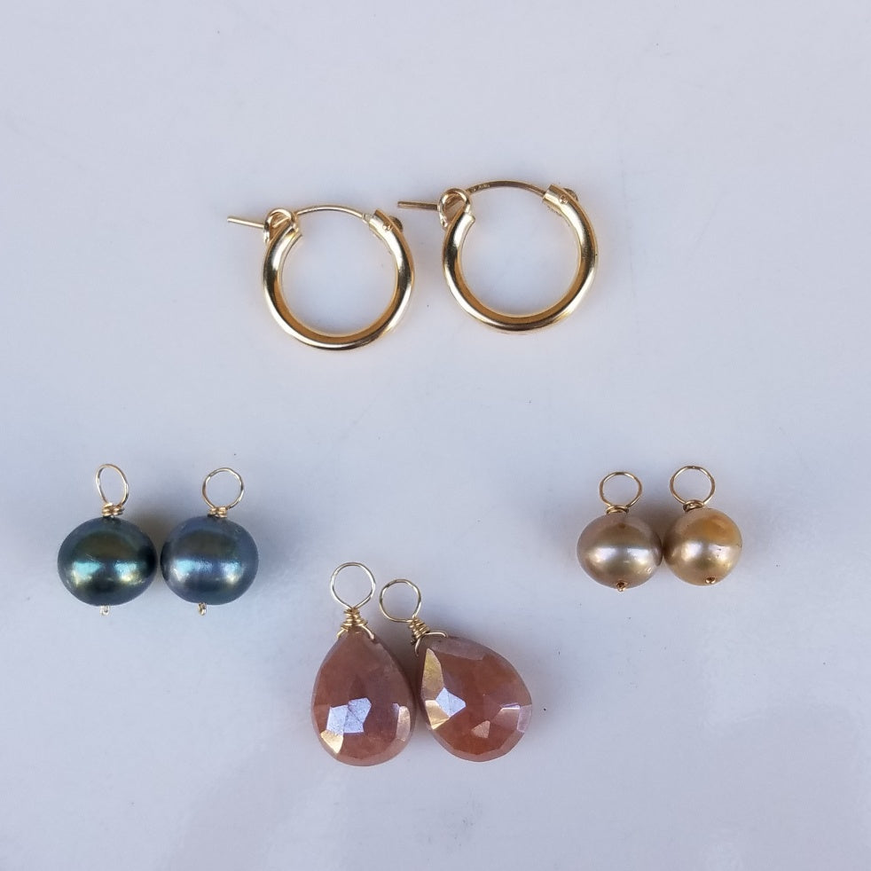 Four in one earrings, handcrafted by Antiqua Jewelry