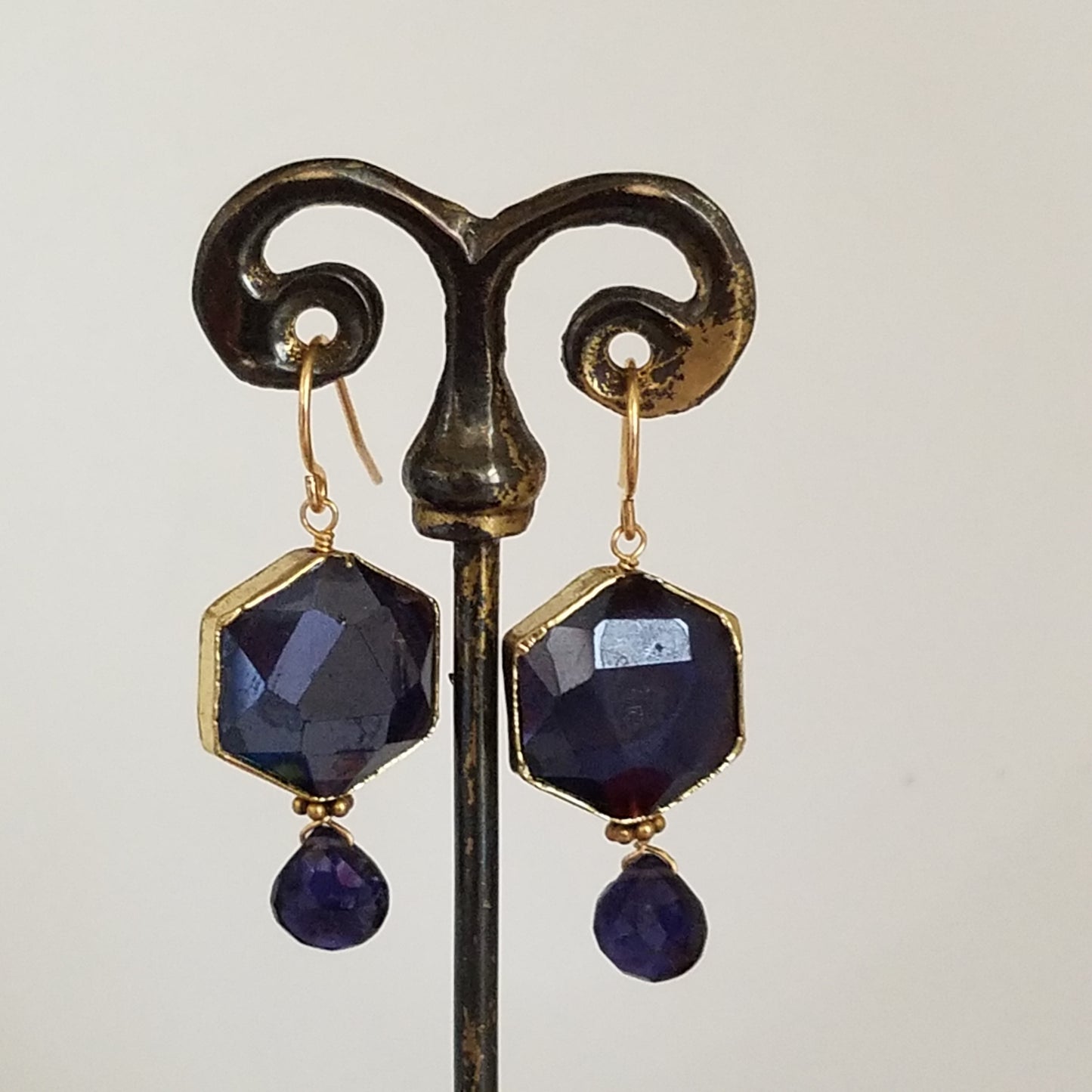 Midnight blues earrings, handcrafted by Antiqua Jewelry