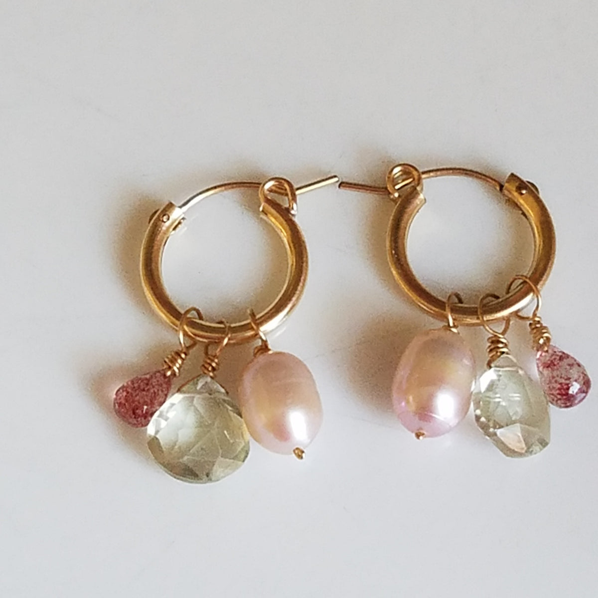 Pastel tones hoop earrings, handcrafted by Antiqua Jewelry