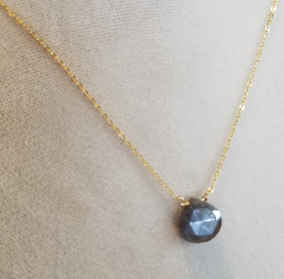 Single Chocolate Moonstone necklace, handcrafted by Antiqua Jewelry