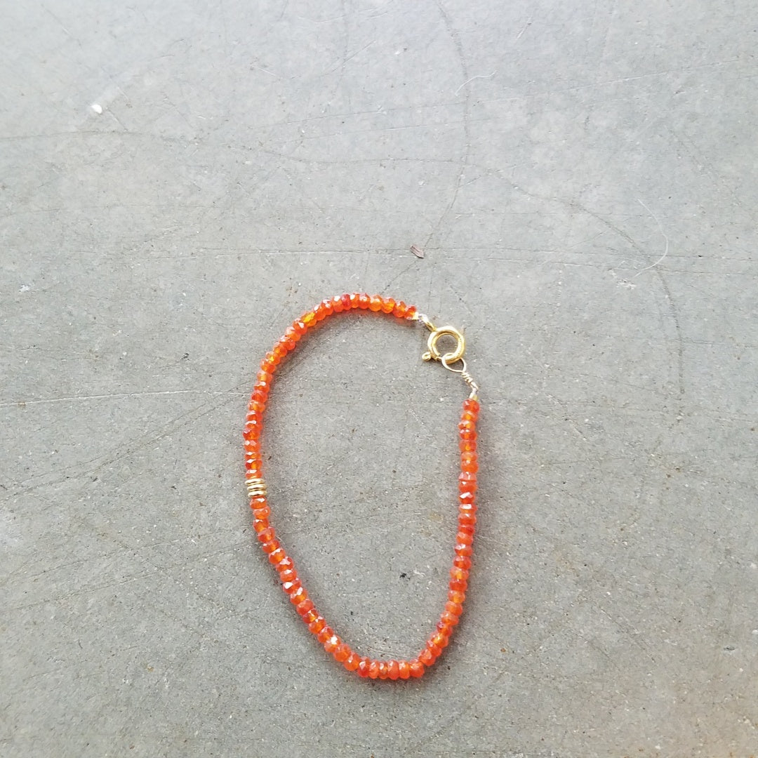 Faceted Carnelian bracelet in red, handcrafted by Antiqua Jewelry